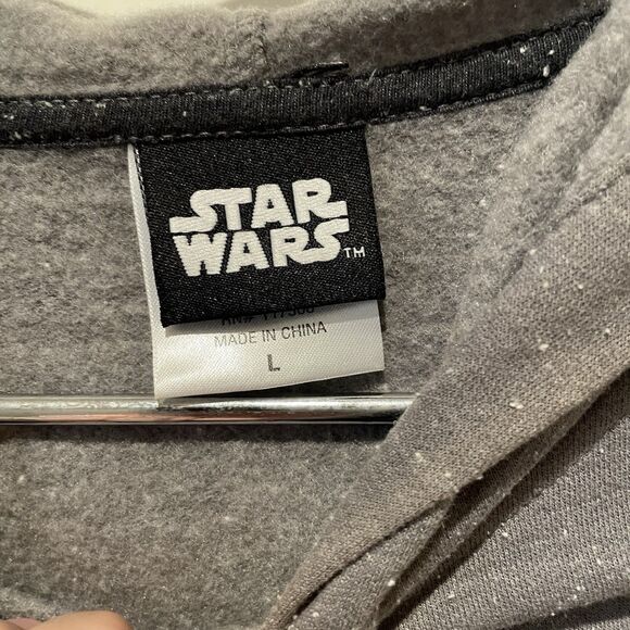 Star Wars Gray Hoodie Sweatshirt Boys Size Large Long Sleeve Pullover Logo Kids - Picture 3 of 6